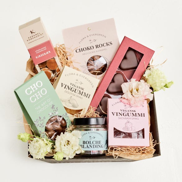 Gavekurv til den søde tand (floristens valg)